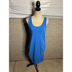 Isabel Maternity Blue Ruched Side Tank Dress Size L
